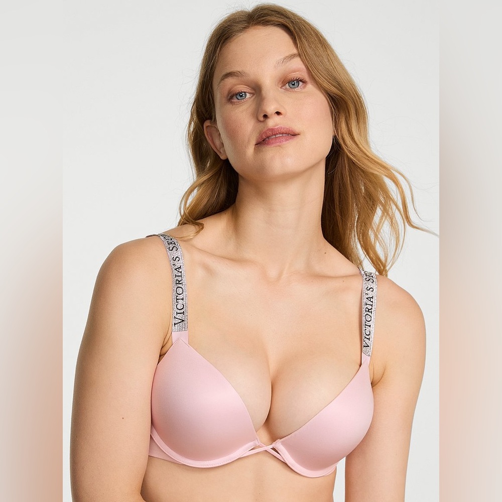 Victoria's Secret Light Pink Push-Up Bra with Branded Straps